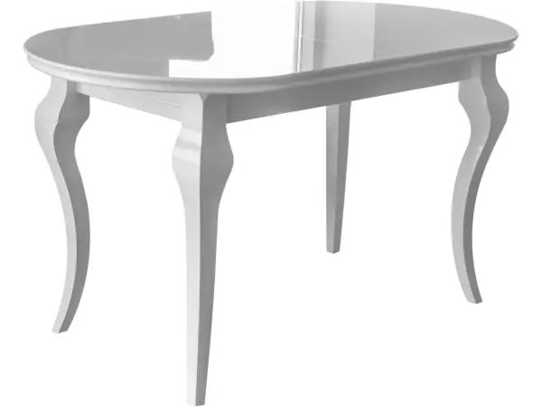 MERSO LL stół 80x140 -180 i 2 krzesła MERSO 64 biały połysk z kryształkami